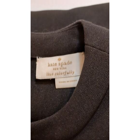 Kate Spade Women's Black Embellished Ruffle Top Poly Blend - Picture 4 of 9